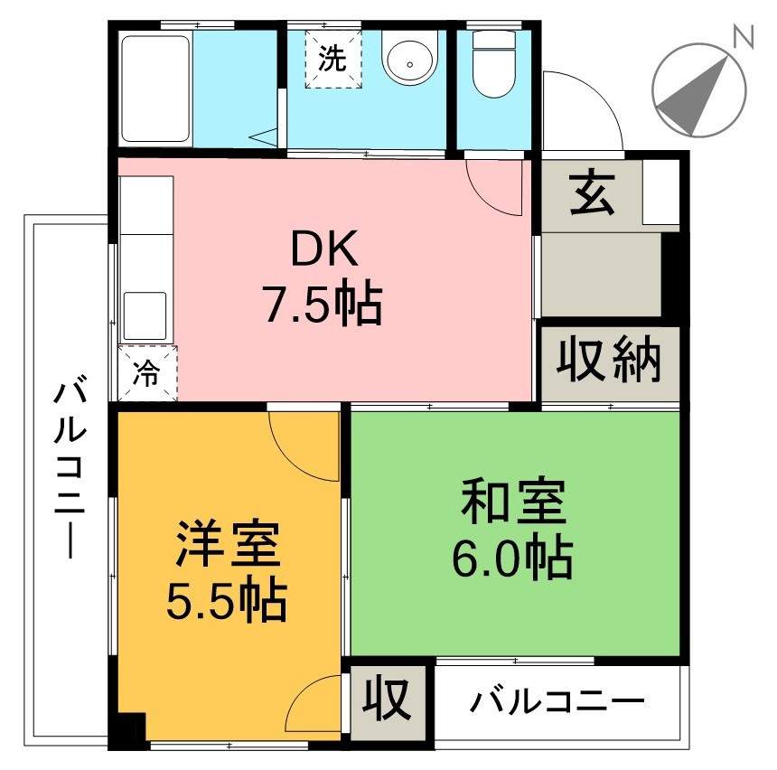 ジョイフル高見 305号室 間取り