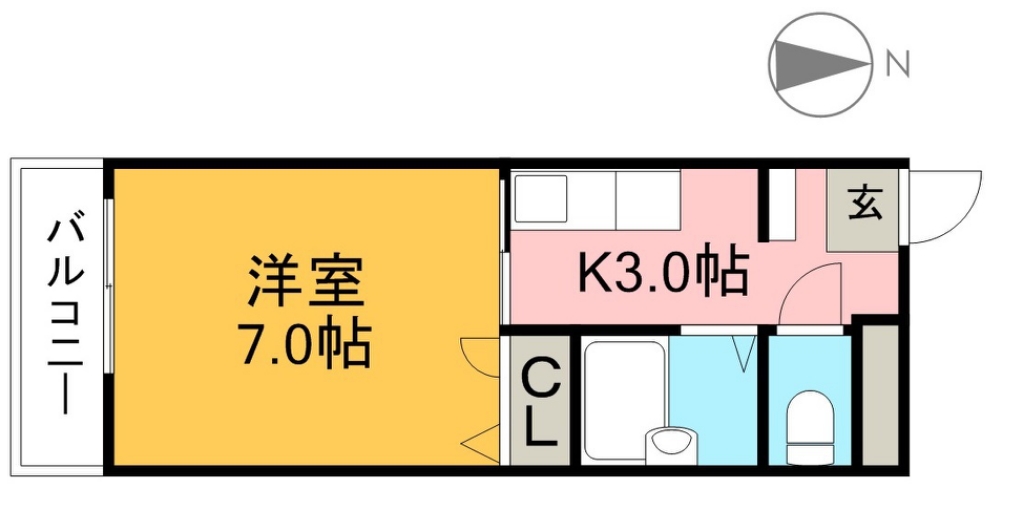 クレメント南宝永 101号室 間取り