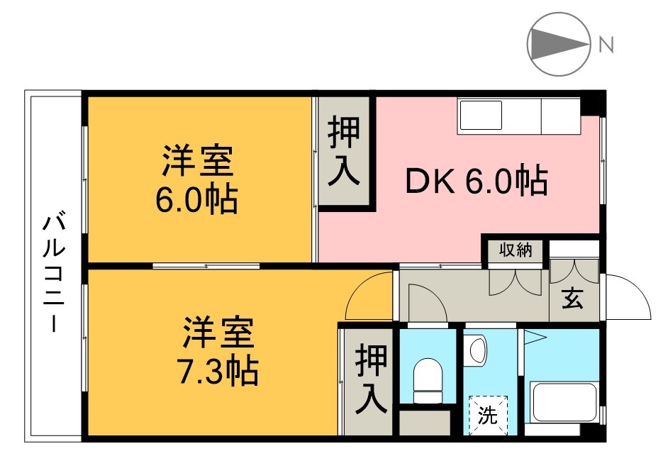 木の丸グリーンハイツ 408号室 間取り