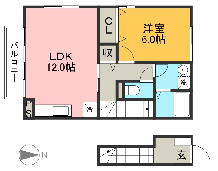 セジュール堂林　Ａ棟 間取り図