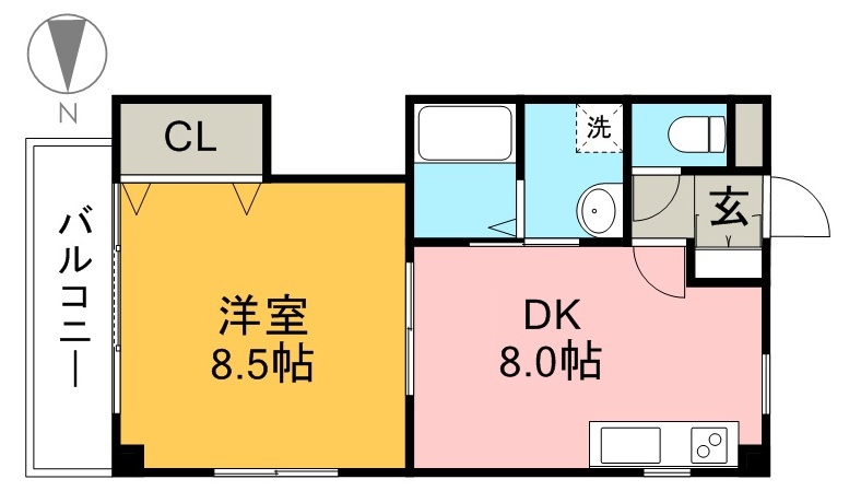 アムールハイツ高須 205号室 間取り