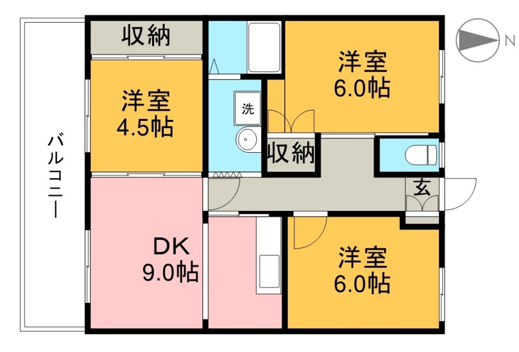 アバン寿 206号室 間取り