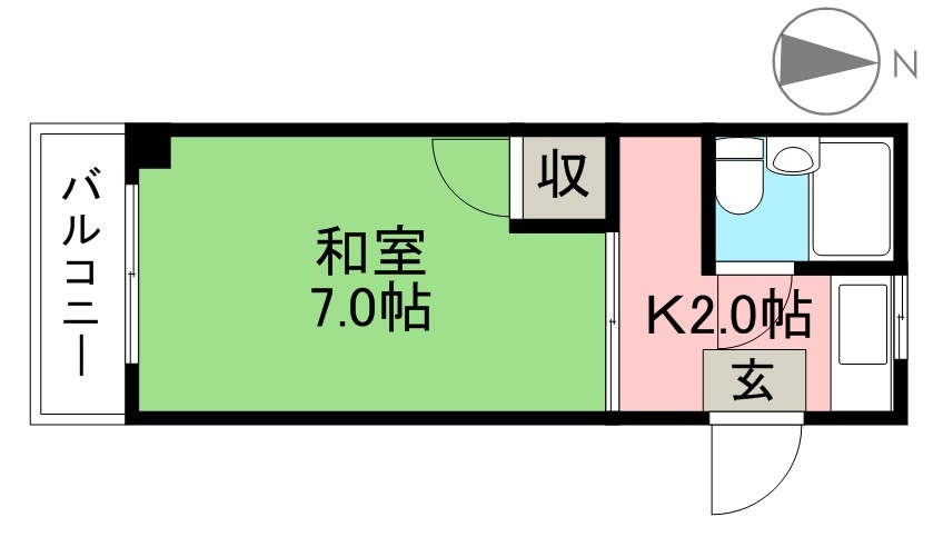 コーポラノビア 102号室 間取り