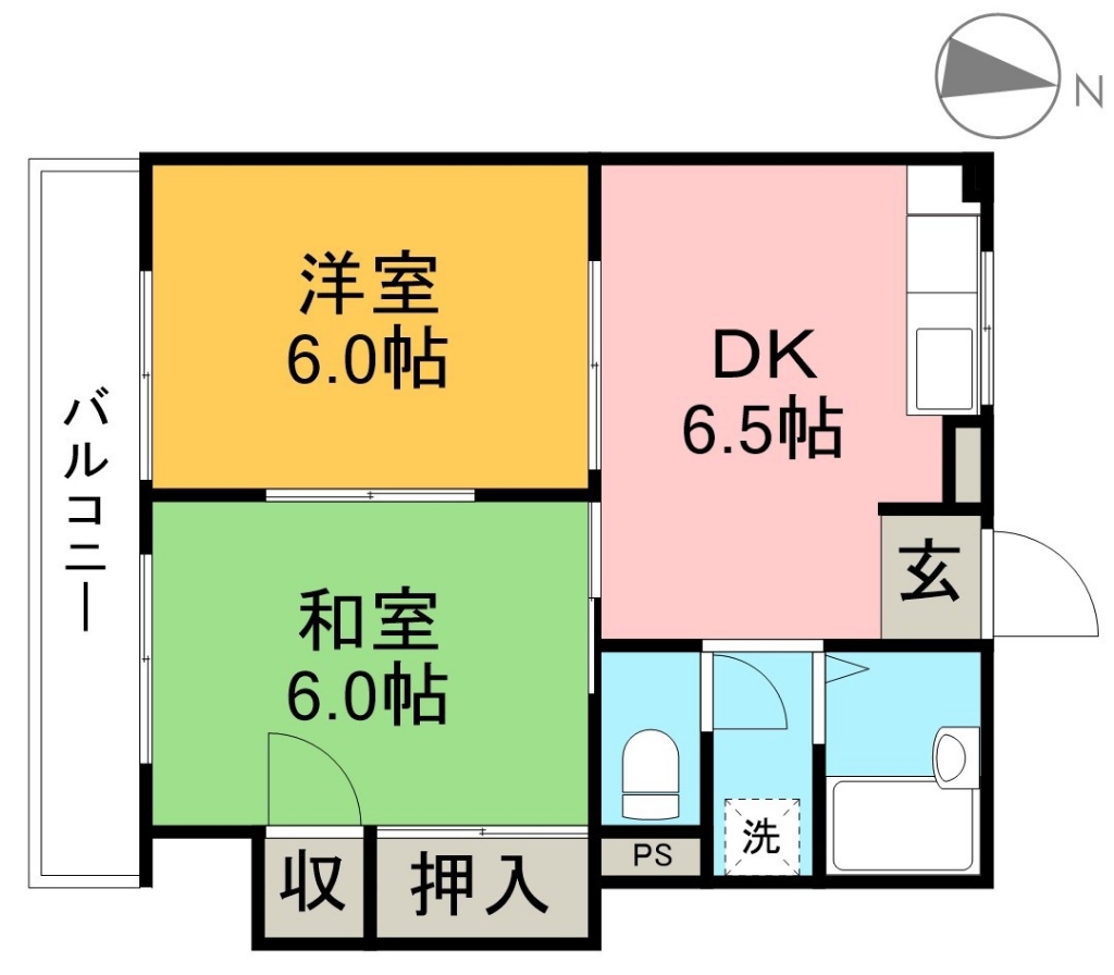 サンハイツ山﨑　Ⅰ 201号室 間取り