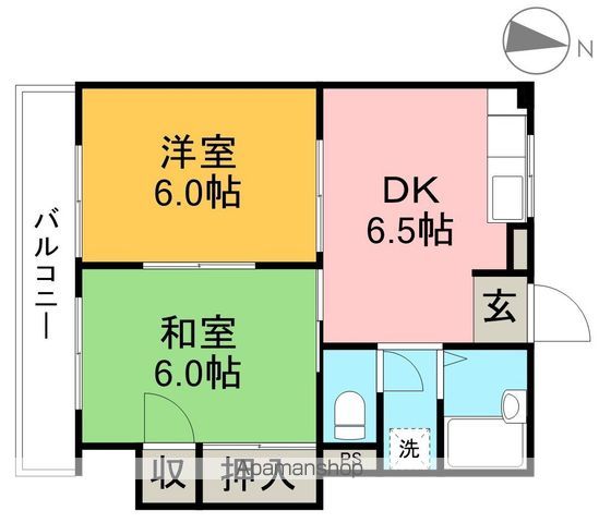 サンハイツ山﨑　Ⅰ 201号室 間取り