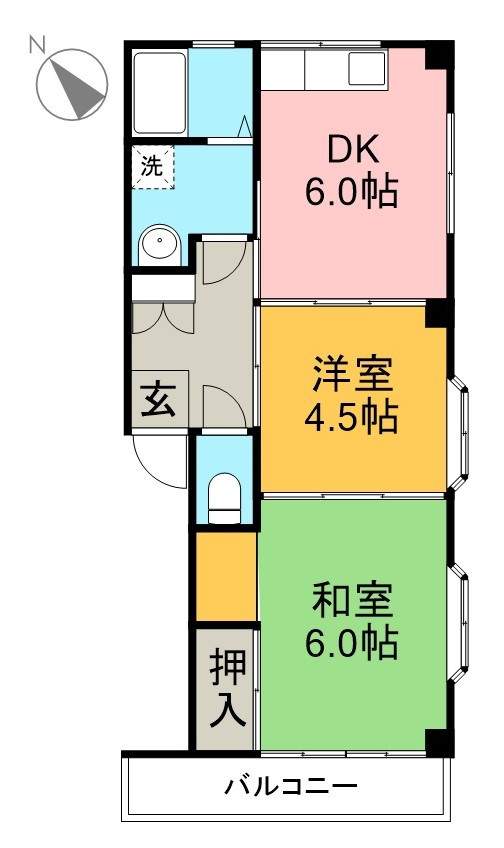 ハイツ五條 301号室 間取り