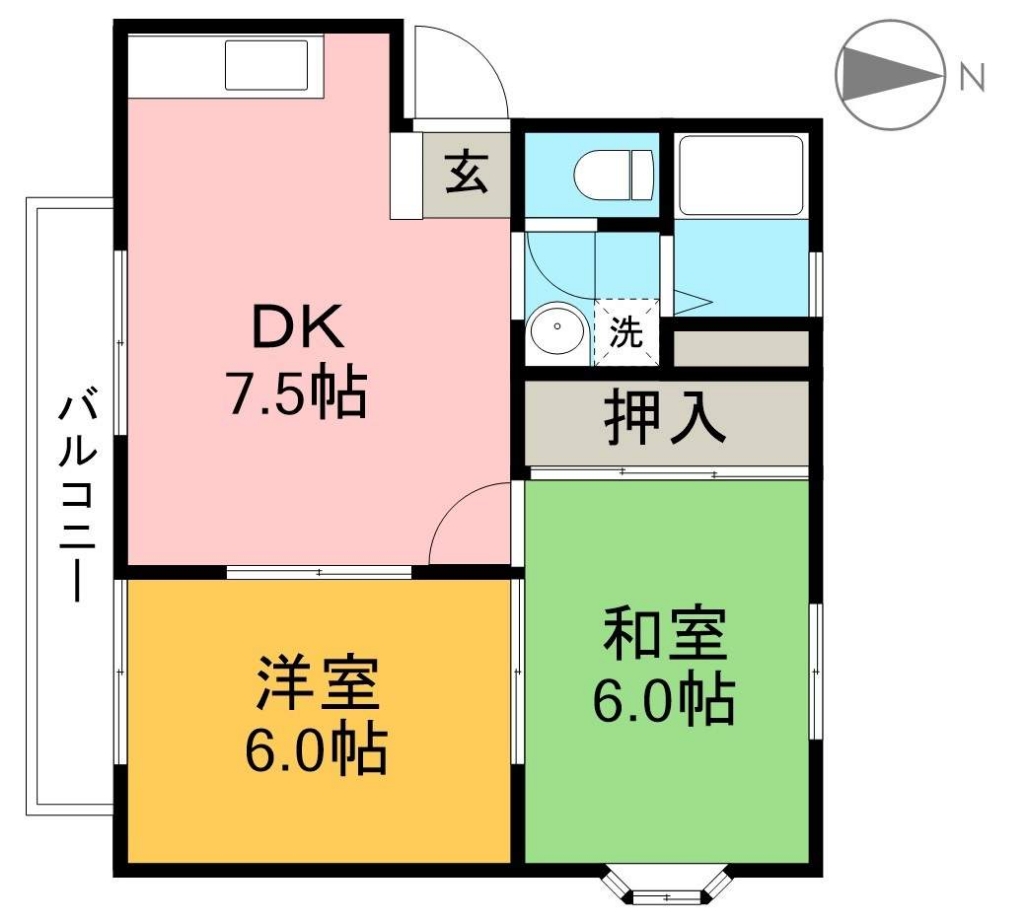 オルテンハウス　Ａ棟 201号室 間取り