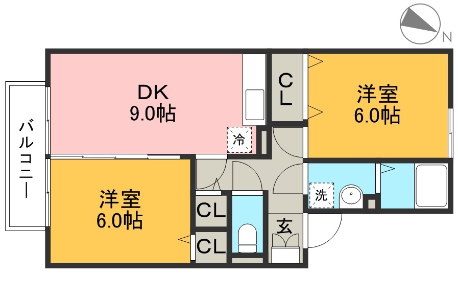 シャトーあゆみ 202号室 間取り