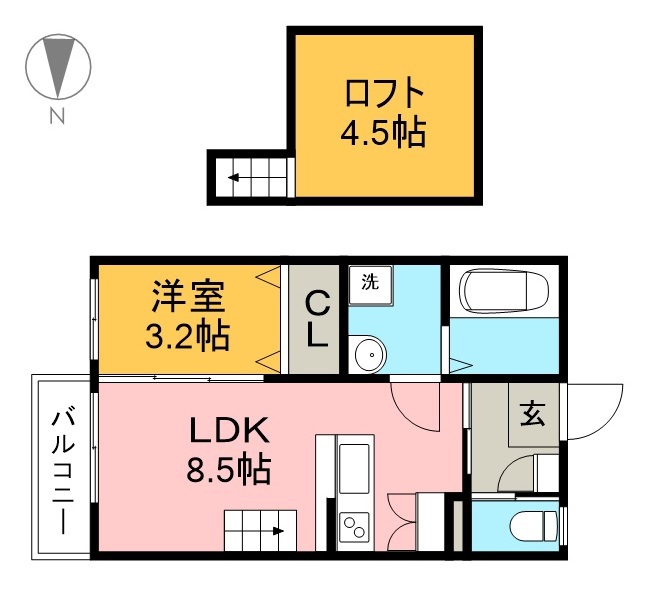 煉瓦の家　ＳＡＫＵＲＡＩ 203号室 間取り