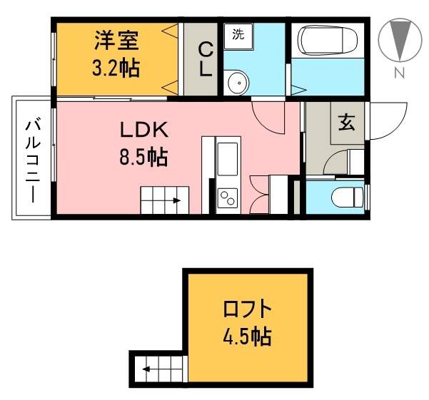 煉瓦の家　ＳＡＫＵＲＡＩ 203号室 間取り