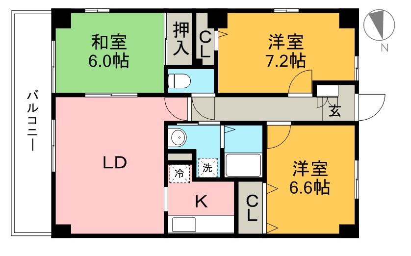 ヴィターレ百石 401号室 間取り