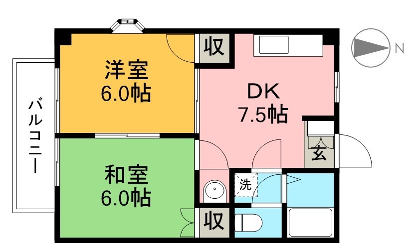 アプローズじん　Ｂ 204号室 間取り