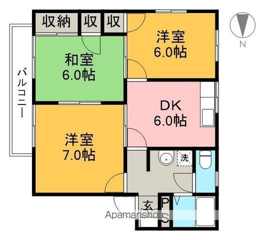 ファミリーメゾン白岩 202号室 間取り