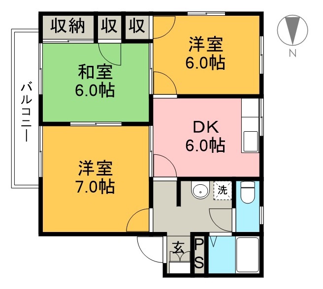 ファミリーメゾン白岩 202号室 間取り