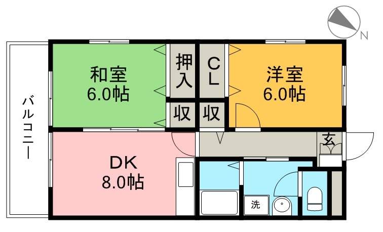 コーポレッドハット 103号室 間取り