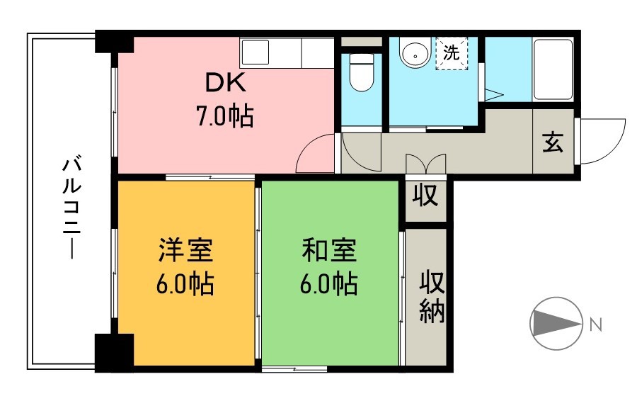 山崎ハイツ 501号室 間取り