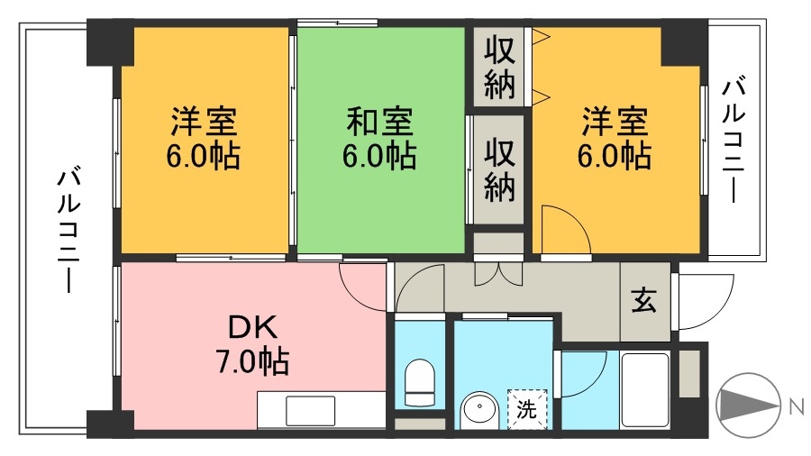 山崎ハイツ 305号室 間取り