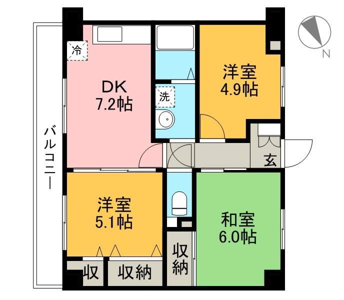 フィネス秦南 301号室 間取り