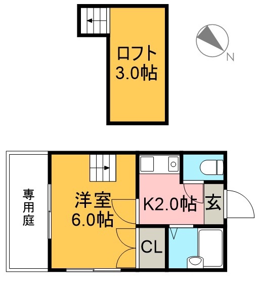 ホワイトパレス 105号室 間取り