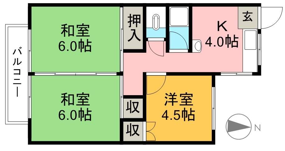 ハッピー旭２号館 間取り図