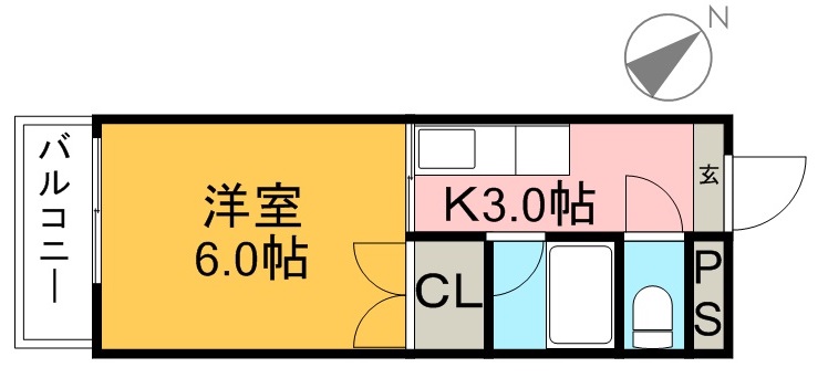 コーポ青雲 205号室 間取り