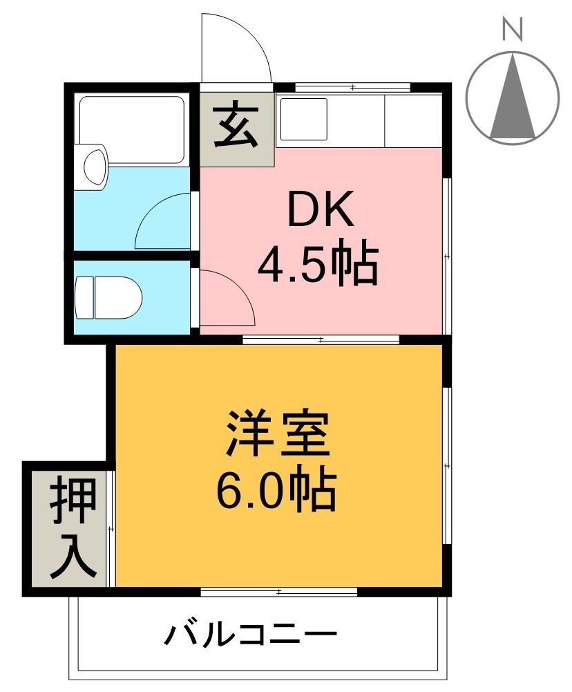 町田マンション 2F東号室 間取り