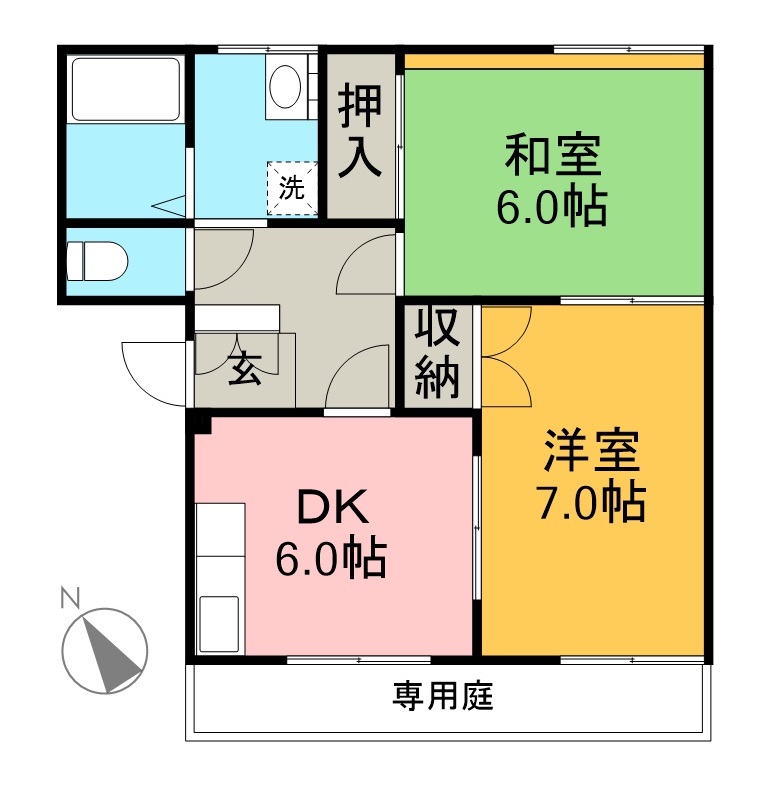 山崎ハイツ 103号室 間取り