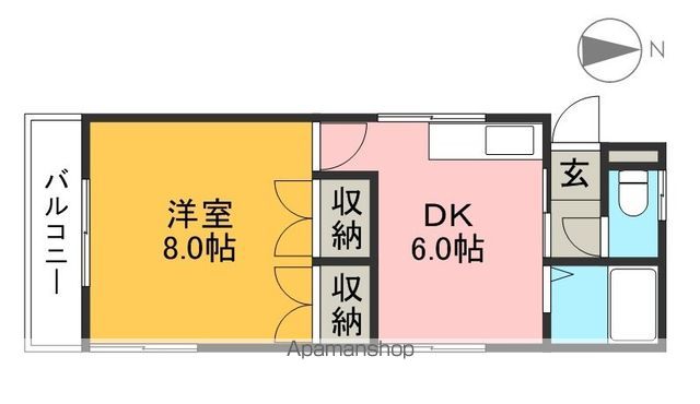 ハピィハイツ百石 102号室 間取り