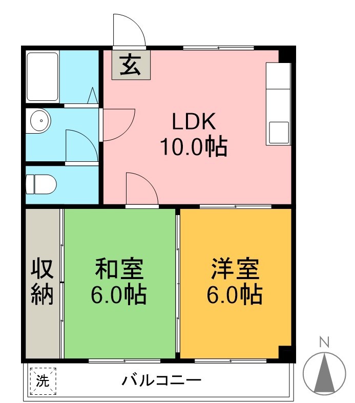 サンフェニックス 301号室 間取り