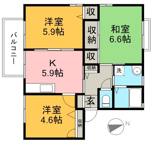 ファミール・ビレジ　Ｃ棟 202号室 間取り