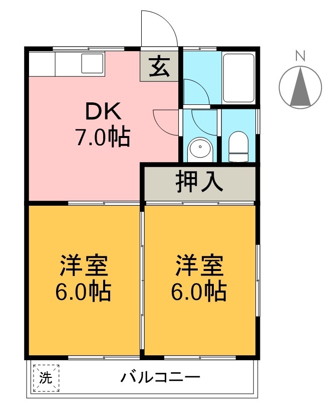 ハイツアサイ 201号室 間取り