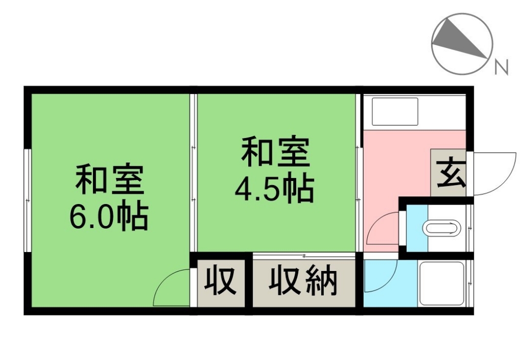 大倉荘 202号室 間取り