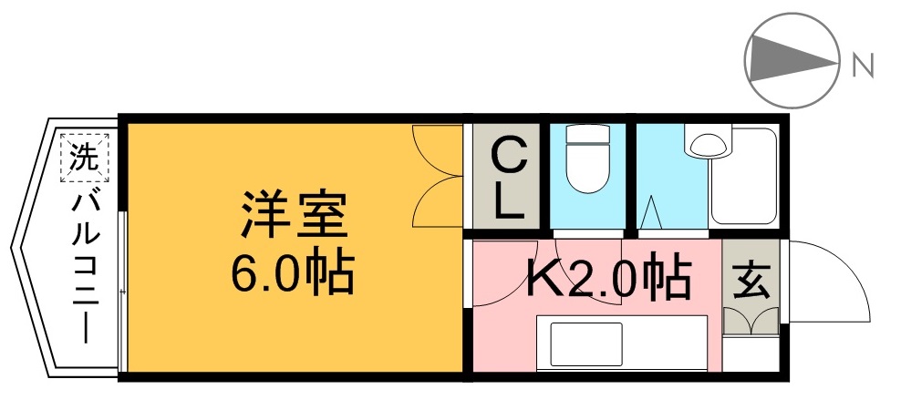 スカイプラザ新田 102号室 間取り