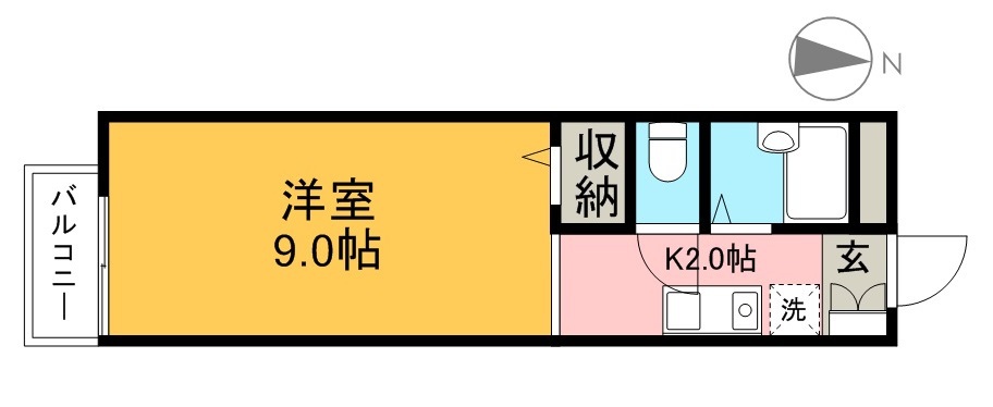 アサヒハイツ 102号室 間取り