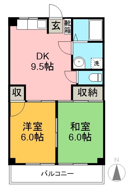 コスモ一宮Ⅱ 205号室 間取り