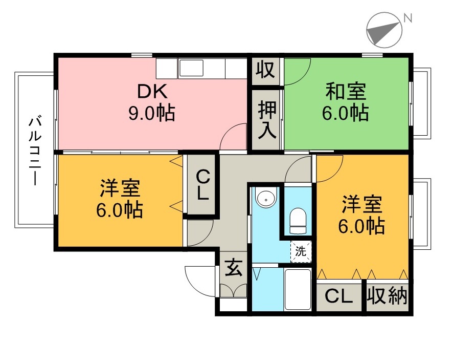 セゾン・メルヴェーユ春棟　Ｃ 201号室 間取り