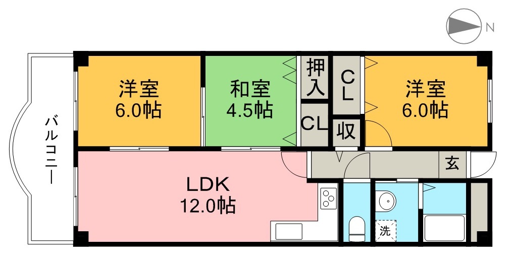 プロムナード万々 202号室 間取り