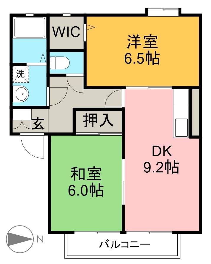 フォブールあすた 102号室 間取り