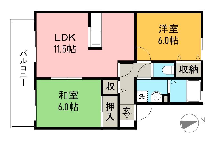 セジュールＭＩＫＩ 202号室 間取り