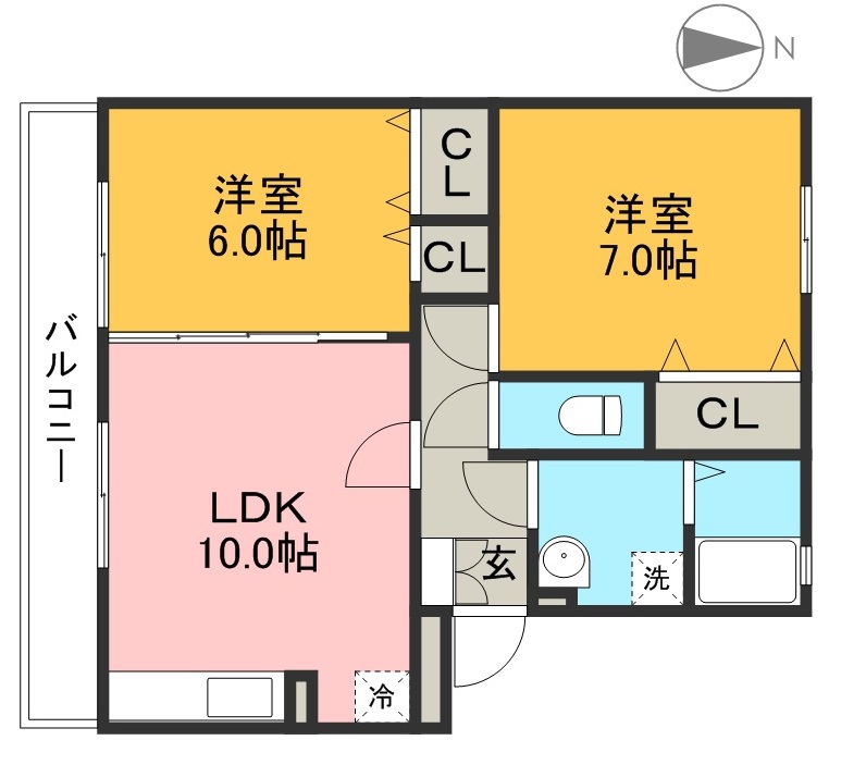 セジュール　オッツベガ 間取り図