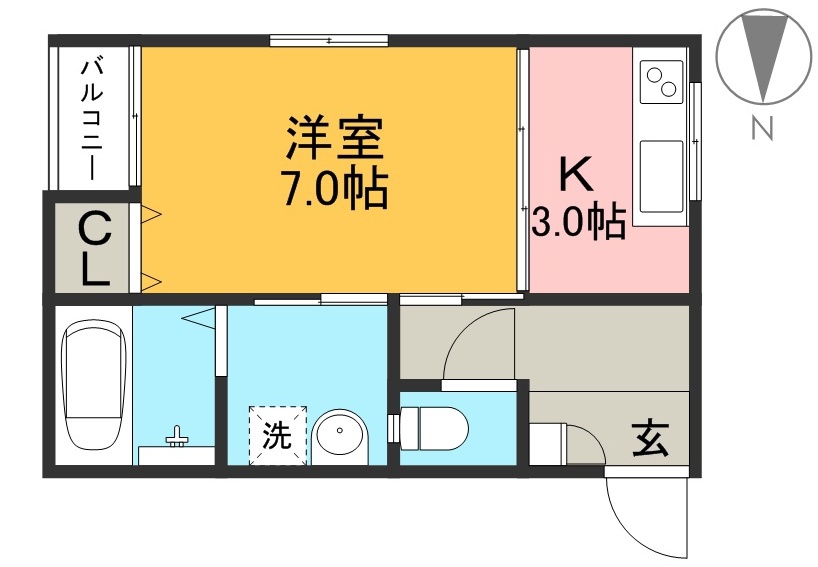 めぞん太陽Ⅴ 401号室 間取り