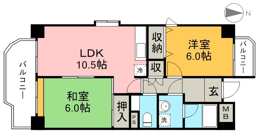 コーポ朝日Ⅴ 間取り図