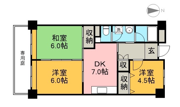 コーポ朝日Ⅴ 間取り図