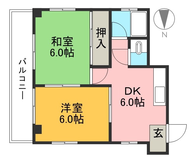 川田マンション 302号室 間取り