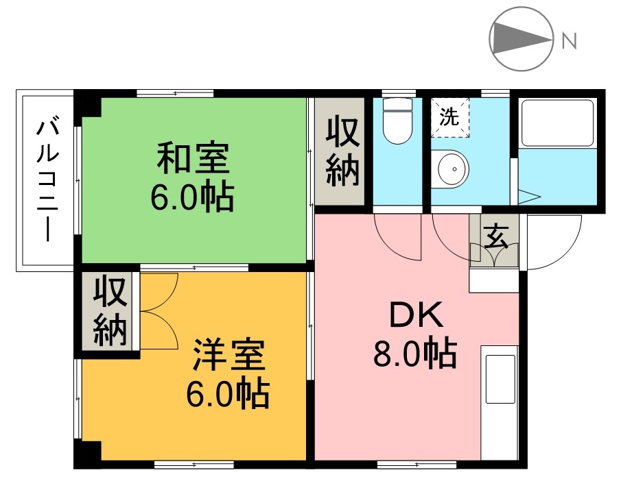 宮田マンション 402号室 間取り