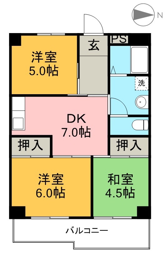 第３山崎マンション 201号室 間取り