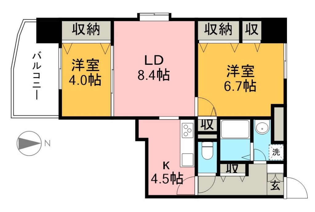 ＯＢＪＥＴ朝倉 501号室 間取り