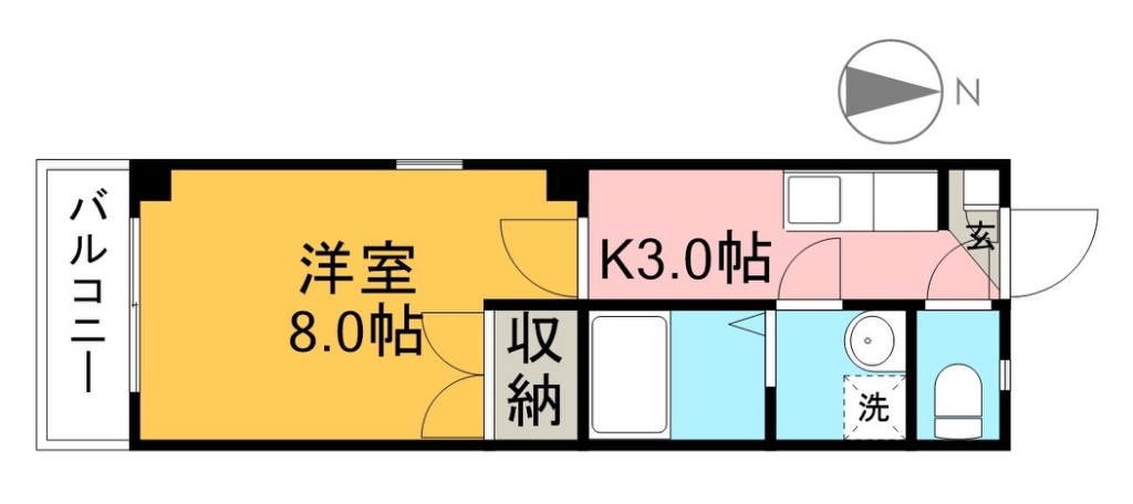 サンホーム南国 201号室 間取り