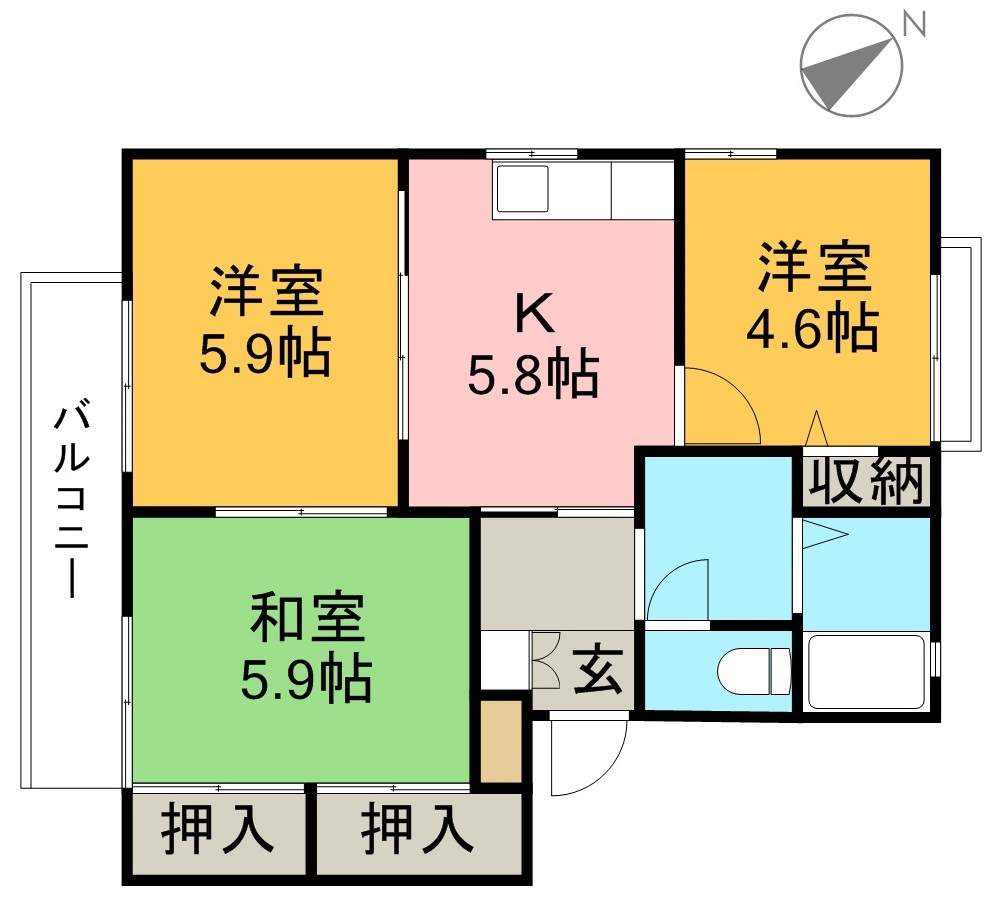 エスポワール　Ａ棟 間取り図