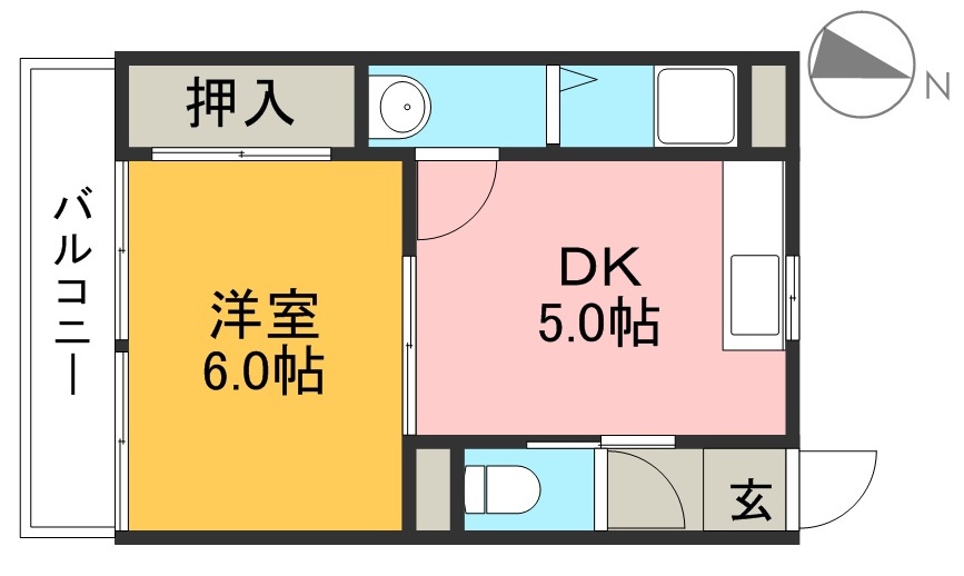 コスモハイツ高須 102号室 間取り